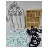 Assorted Wood Decor Items & Unique Clock