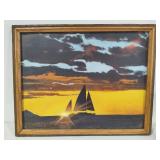 Fred Wolter Signed Sunset Framed Art