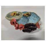 Majolica Two-Tier Honey Bee Trinket Bowl