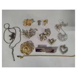 Blingy Lot of Costume Jewelry - Many Stamped