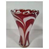 Mid Century Feather Art Glass Vase