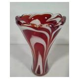 Mid Century Feather Art Glass Vase
