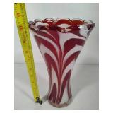 Mid Century Feather Art Glass Vase