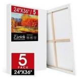 Stretched Canvas 5-Pack 24' x 36' $65.69 Retail - Brand New