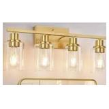 4 Light Bathroom Vanity Light Gold $119.99 Retail - Brand New