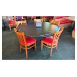 (1) 54" Round Table, 5 Chairs + Napkin Dispenser