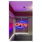 MaxLit oval LED "OPEN" sign
