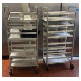 (2) NSF Rolling stainless steel utility rack/speed racks