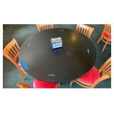 One 54" Round Table & 5 Chairs plus Napkin Dispenser