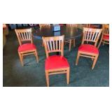 One 54" Round Table & 5 Chairs plus Napkin Dispenser