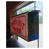 Vintage collectible LED "Carry-out" hanging sign