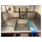 Left side drain board;  right-side rinse sink and sprayer