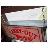 Vintage collectible LED "Carry-out" hanging sign