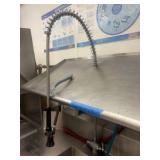 Left side drain board;  right-side rinse sink and sprayer