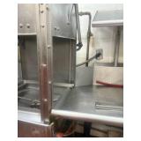 Left side drain board;  right-side rinse sink and sprayer