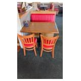 2 Tables, 4 Chairs, plus Double-sided Booth seat