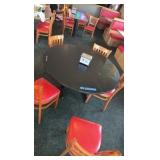 (1) 54" Round Table, 5 Chairs + Napkin Dispenser