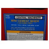 Central Machinery Mini Cement Mixer - 1.25 Cubic Feet