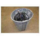 Garbage Bin with Air Hoses and Extension Cords