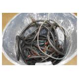 Garbage Bin with Air Hoses and Extension Cords
