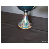Indiana Harvest Grape Carnival Glass Pedestal Compote Dish