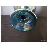 Indiana Harvest Grape Carnival Glass Pedestal Compote Dish