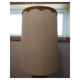 Matching Amber Glass 35" Lamps w/ Embroidered Shades
