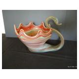 Blown Glass Swan 8" Bowl