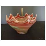 Blown Glass Swan 8" Bowl