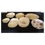 Misc. China Bowls w/ Matching Hollyhock Chatham Plates & Platter