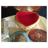Vintage Trinket Boxes on Platter