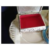Vintage Trinket Boxes on Platter