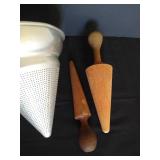 Aluminum Colander w/ Wooden Pestles