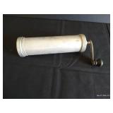 Hand Crank Aluminum Cookie Press w/ 4 Shape Discs & Wooden Handle