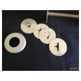 Hand Crank Aluminum Cookie Press w/ 4 Shape Discs & Wooden Handle