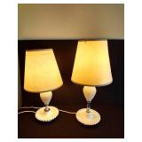 (2) Hobnail Milk Glass Lamps