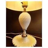 (2) Hobnail Milk Glass Lamps