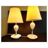 (2) Hobnail Milk Glass Lamps