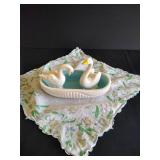 Vintage Japanese Swans & Small Dish