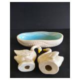 Vintage Japanese Swans & Small Dish