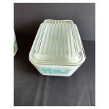 (2) Amish Butter Print Pyrex Dishes