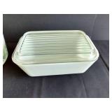 (2) Amish Butter Print Pyrex Dishes