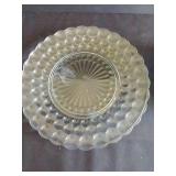 (2) Anchor Hocking Blue Depression Glass Bubble Plates