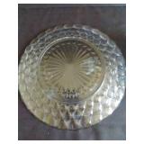 (2) Anchor Hocking Blue Depression Glass Bubble Plates