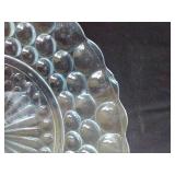(2) Anchor Hocking Blue Depression Glass Bubble Plates