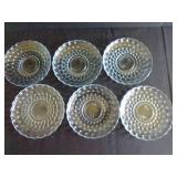 (2) Anchor Hocking Blue Depression Glass Bubble Plates