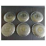 (2) Anchor Hocking Blue Depression Glass Bubble Plates