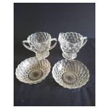 Anchor Hocking Bubble Glass Pieces - Sugar, Cream, Bowls
