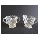 Anchor Hocking Bubble Glass Pieces - Sugar, Cream, Bowls