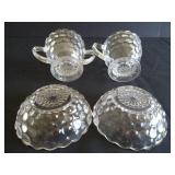 Anchor Hocking Bubble Glass Pieces - Sugar, Cream, Bowls